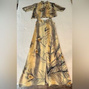 Harari 2 piece 100% Silk Made in USA Dress with Matching Top